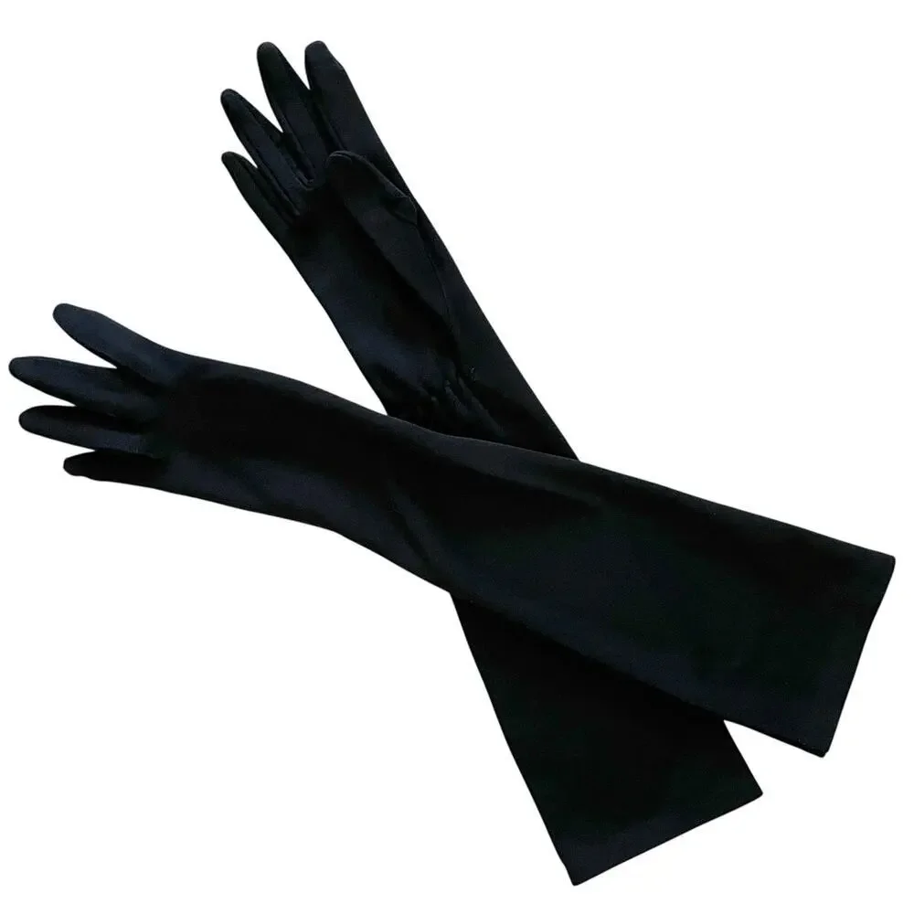 Vintage Fownes Embraceable Black Elbow-Length Long Formal Gloves 19